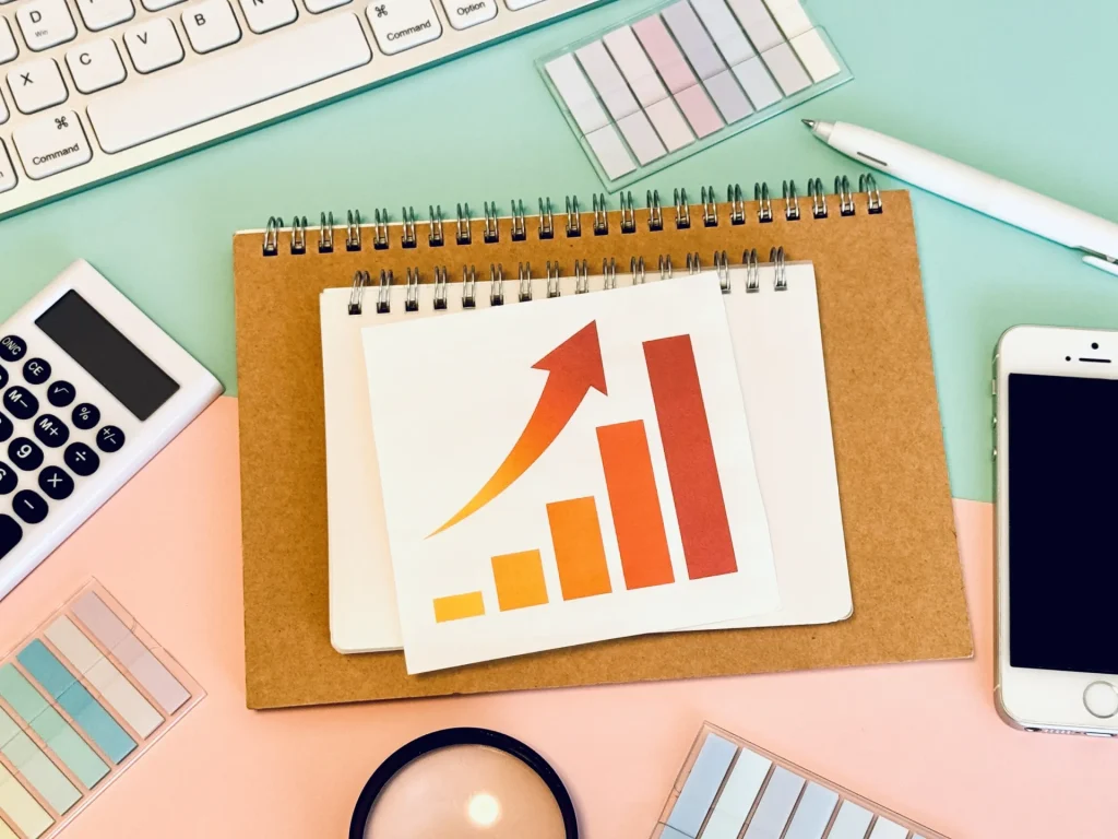 成長を示すグラフノート