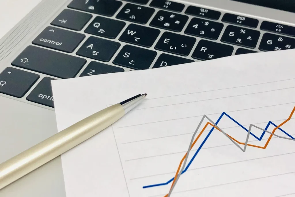 PCと折れ線グラフ